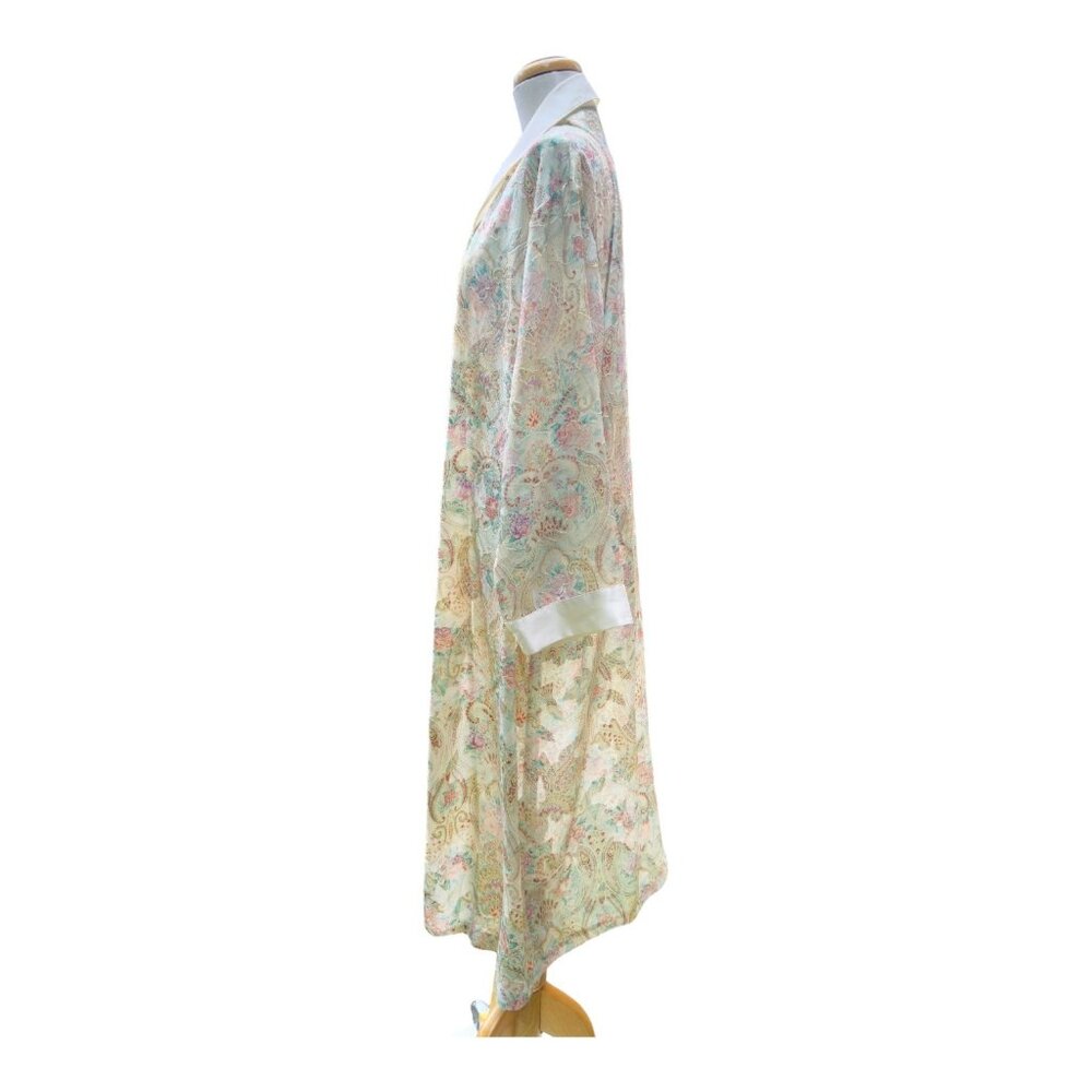 Vintage Victoria's Secret Satin Sheer Robe With Paisley Design Multicolor Size M - Picture 3 of 8